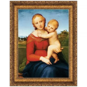 Madonna and Child (Cowper Madonna) Framed Canvas Replica Painting: Medium