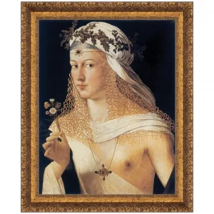Idealized Portrait of a Courtesan Framed Canvas Replica Painting: Grande