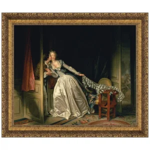 The Stolen Kiss Framed Canvas Replica Painting: Grande