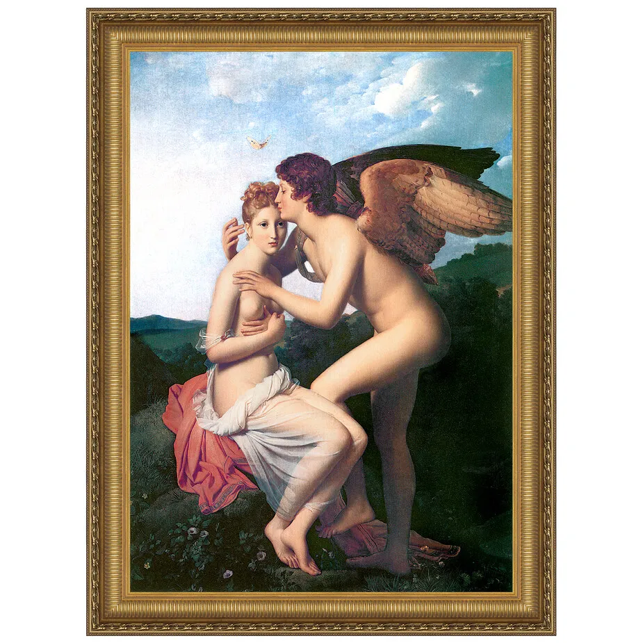 Psyche and Cupid Framed Canvas Replica Painting: Medium