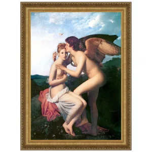 Psyche and Cupid Framed Canvas Replica Painting: Grande