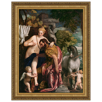 Venus and Mars United by Love Framed Canvas Replica Painting: Grande