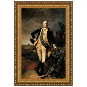 George Washington Battle of Princeton Framed Canvas Replica Painting: Grande