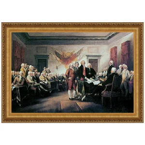 Declaration of Independence Framed Canvas Replica Painting: Grande