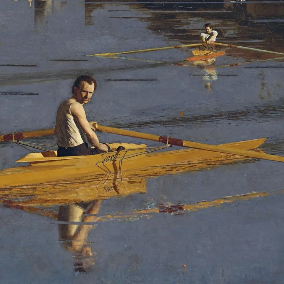 Champion Single Sculls Framed Canvas Replica Painting: Medium