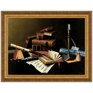 Music and Literature Framed Canvas Replica Painting: Small