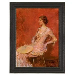 The Palm Leaf Fan Framed Canvas Replica Painting: Small