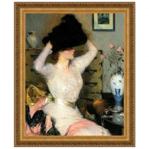 The Black Hat Framed Canvas Replica Painting: Large
