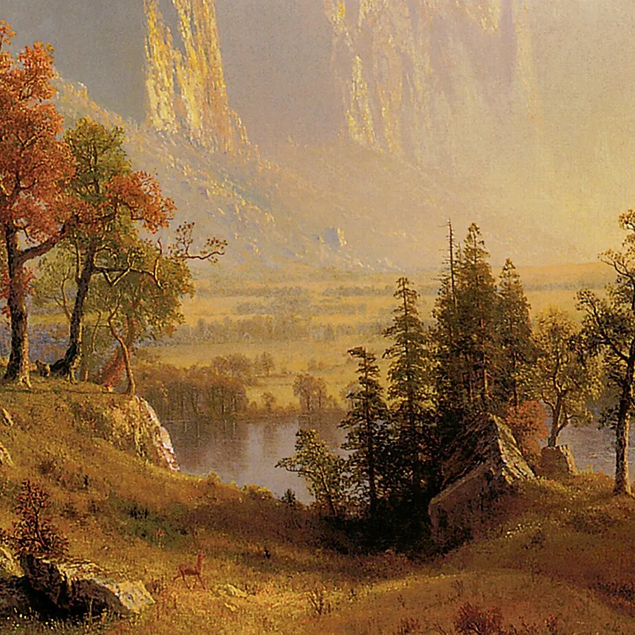 Yosemite Valley Framed Canvas Replica Painting: Large