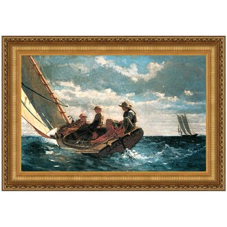 Breezing Up (A Fair Wind) Framed Canvas Replica Painting: Medium