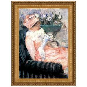 The Cup of Tea Framed Canvas Replica Painting: Grande