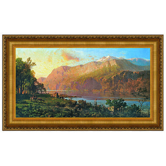 Emerald Lake Near Tahoe Framed Canvas Replica Painting: Grande