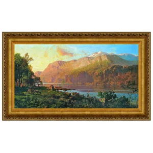 Emerald Lake Near Tahoe Framed Canvas Replica Painting: Grande
