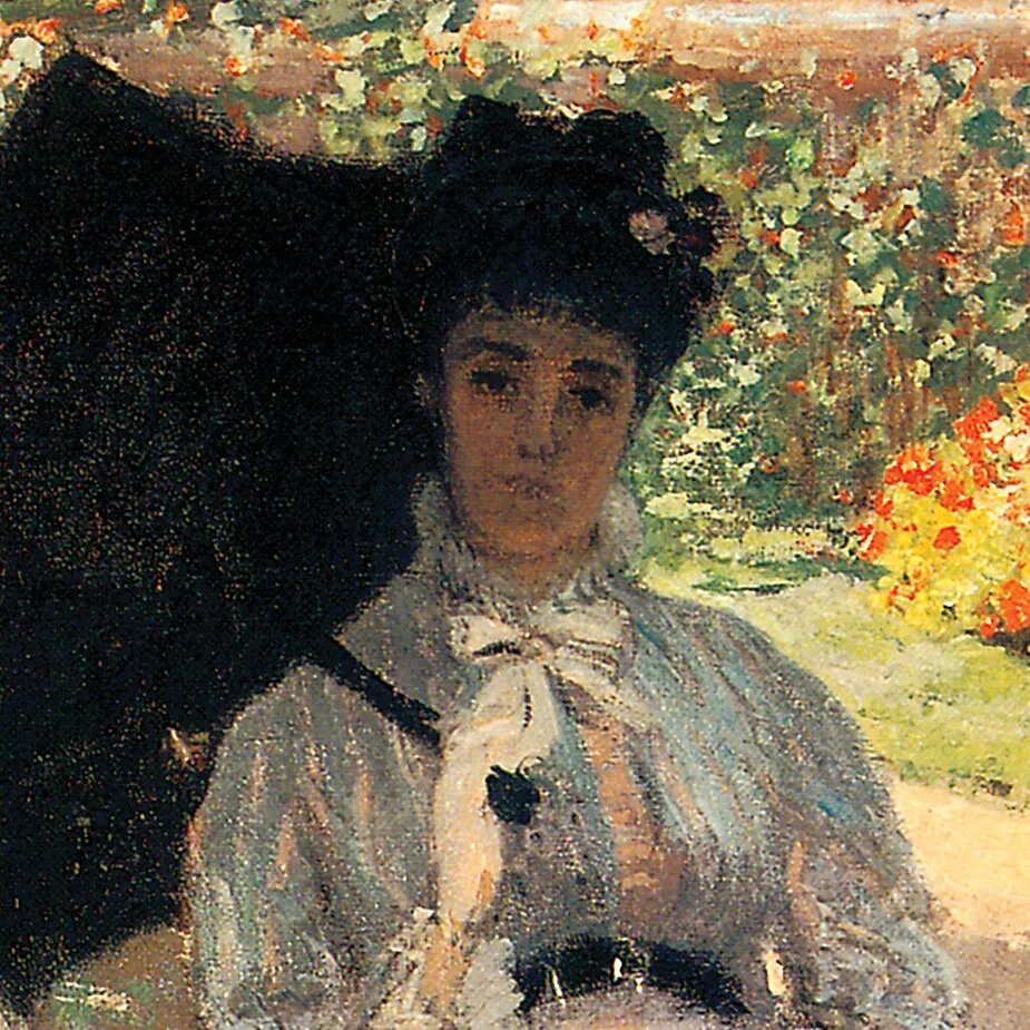 Camille in the Garden Framed Canvas Replica Painting: Grande