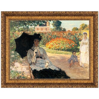 Camille in the Garden Framed Canvas Replica Painting: Grande