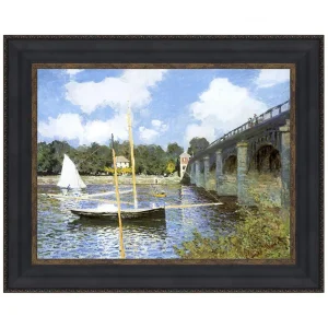 Bridge at Argenteuil Framed Canvas Replica Painting: Small