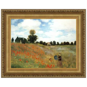 Poppy Field Framed Canvas Replica Painting: Large