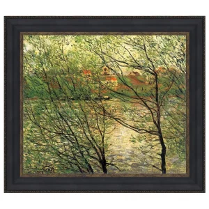 Isle Grande-Jatte on the Seine Framed Canvas Replica Painting: Medium