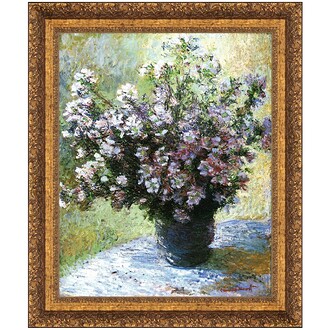 Vase of Flowers Framed Canvas Replica Painting: Grande