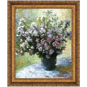 Vase of Flowers Framed Canvas Replica Painting: Grande