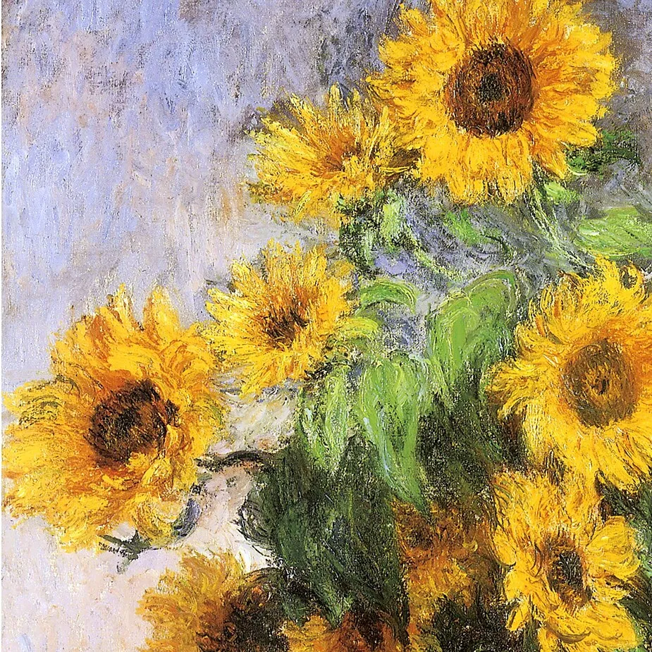 Bouquet of Sunflowers Framed Canvas Replica Painting: Small