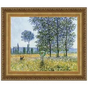 Sunlight Effect under the Poplars Framed Canvas Replica Painting: Medium