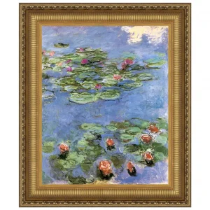 Water Lilies Framed Canvas Replica Painting: Grande