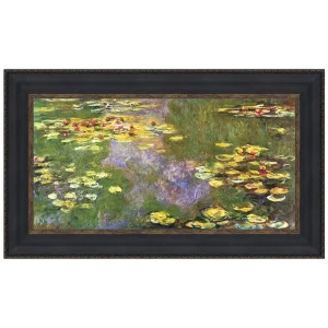 Water Lilies Framed Canvas Replica Painting: Grande