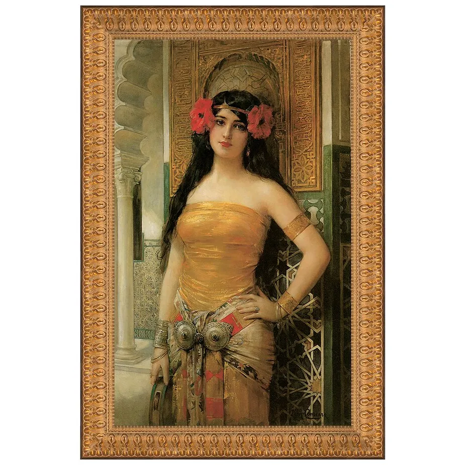 Les Coquelicots Framed Canvas Replica Painting: Small