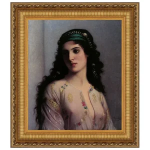 Jewish Girl in Tangiers Framed Canvas Replica Painting: Large
