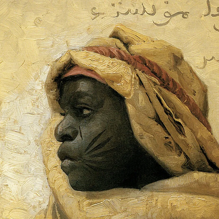 Portrait of a Nubian Framed Canvas Replica Painting: Small