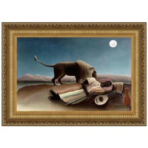 The Sleeping Gypsy Framed Canvas Replica Painting: Large