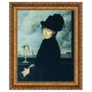 Against the Window Framed Canvas Replica Painting: Large