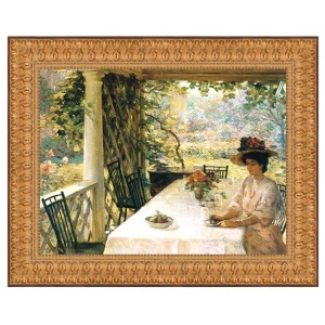 On the Porch Framed Canvas Replica Painting: Medium