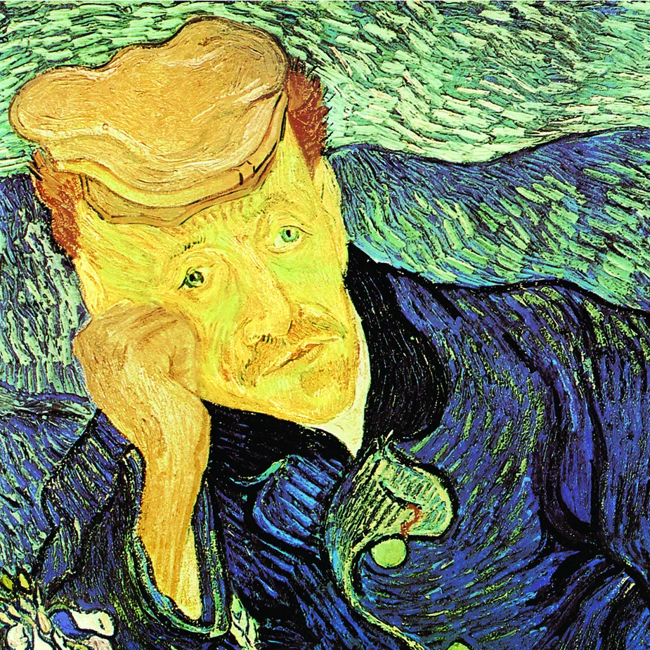 Portrait of Doctor Gachet Framed Canvas Replica Painting: Large