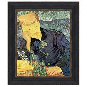 Portrait of Doctor Gachet Framed Canvas Replica Painting: Large