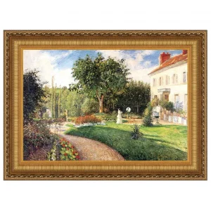 Garden of Les Mathurins at Pontoise Framed Canvas Replica Painting: Small