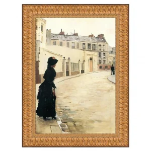 Waiting Paris Rue de Chateaubriand Framed Canvas Replica Painting: Large