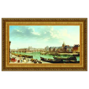 A View of Paris with the Ile de la Cite Framed Canvas Replica Painting: Grande