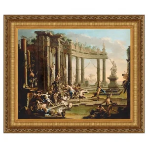 Bacchanale Framed Canvas Replica Painting: Medium