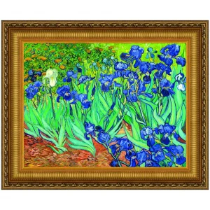 Irises Framed Canvas Replica Painting: Large