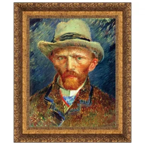 Self Portrait, Vincent van Gogh Framed Canvas Replica Painting: Small