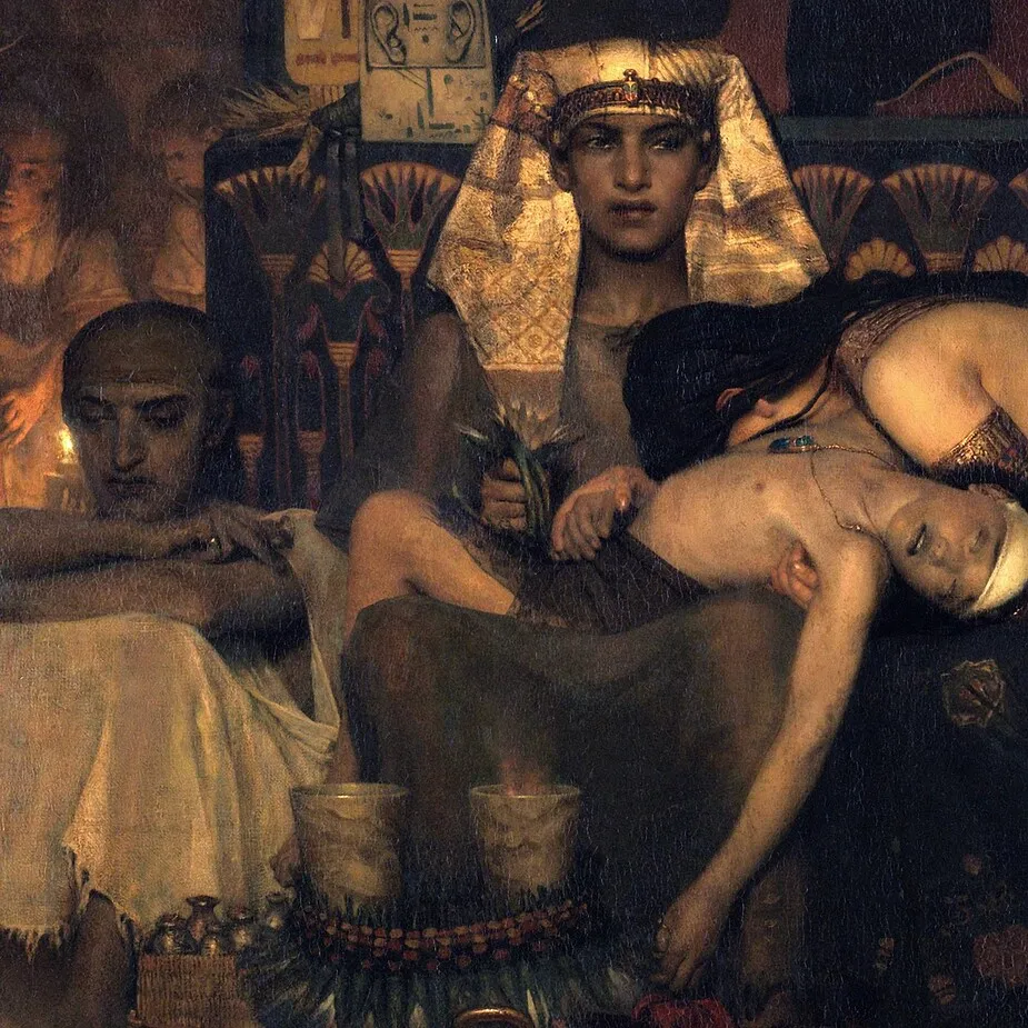 Death of the Pharaoh's Firstborn Son Framed Canvas Replica Painting: Grande