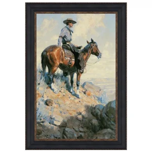 Sentinel of the Plains Framed Canvas Replica Painting: Small