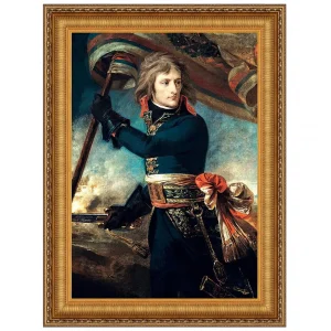 General Bonaparte on the Bridge at Arcole Framed Canvas Replica Painting: Grande