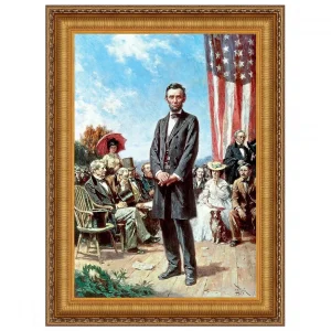 The Gettysburg Address of 1863: Framed Canvas Replica Painting: Small