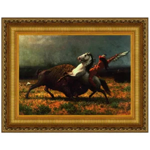 The Last of the Buffalo Framed Canvas Replica Painting: Grande