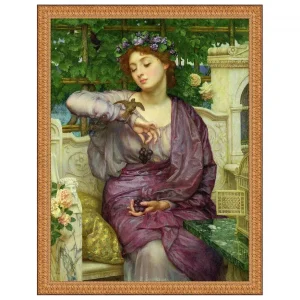 Libra and Her Sparrow Framed Canvas Replica Painting: Grande