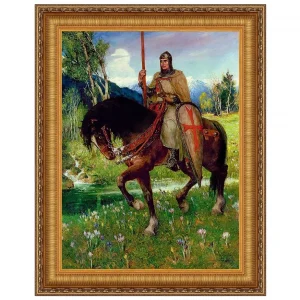 Parsifal in Quest of the Holy Grail Framed Canvas Replica Painting: Medium