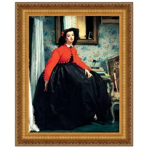 Portrait of Mlle. L.L. Young Framed Canvas Replica Painting: Medium
